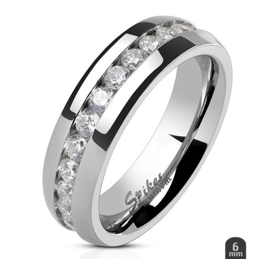 New stainless steel‎ CZ ring size 5